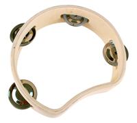 MegaCrea DIY Tambourin en Bois Demi-Lune cymbales 15,5 x 1,5 x