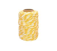 MÉGACRÉA Ficelle Coton Bicolore Jaune et Blanc 25 m x 1,5 m