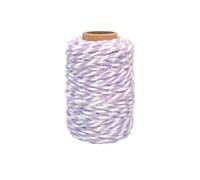 MÉGACRÉA Ficelle Coton Bicolore Mauve et Blanc 25 m x 1,5 m