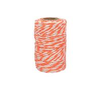 MÉGACRÉA Ficelle Coton Bicolore Orange et Blanc 25 m x 1,5
