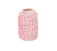 MÉGACRÉA Ficelle Coton Bicolore Rose Clair et Blanc 25 m x