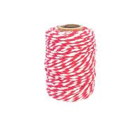 MÉGACRÉA Ficelle Coton Bicolore Rouge et Blanc 25 m x 1,5 m