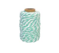 MÉGACRÉA Ficelle Coton Bicolore Turquoise et Blanc 25 m x 1