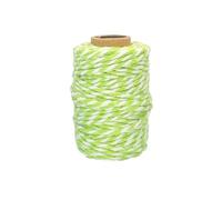 MÉGACRÉA Ficelle Coton Bicolore Vert Clair et Blanc 25 m x