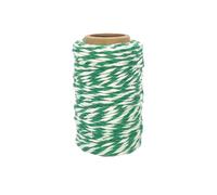 MÉGACRÉA Ficelle Coton Bicolore Vert foncé et Blanc 25 m x