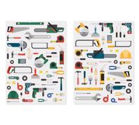 MÉGACRÉA Gommettes Outils 2 Planches différentes 84 pièces