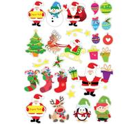MÉGACRÉA Gommettes Père Noël et Compagnie 1,7 à 7,5 cm 30 p