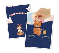 MÉGACRÉA Kit Cartes à gratter La Petite Fille et l'ourson 1