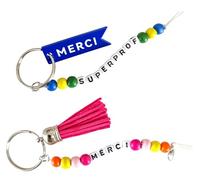 MÉGACRÉA Porte-clés Cadeau maitresse en Perles 14 cm 2 pièc