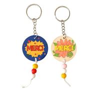 MÉGACRÉA Porte-clés Merci en Bois 15cm 2 pièces