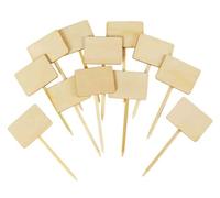 MÉGACRÉA Porte-étiquettes en Bois à piquer 3,5X 2,5 x 8 cm