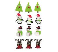 12 Sticker personnage noël yeux mobile sapin cerf pingouin bonhomme neige mousse Marque C TOP MULTICOLORE