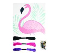 MÉGACRÉA Tableau de fil tendu String Art Flamant rose 21 x