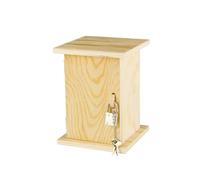 MÉGACRÉA Tirelire en Bois avec Cadenas 10 x 10 x 13,5 cm -