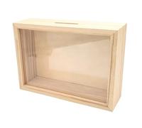 MÉGACRÉA Tirelire en Bois avec fenêtre 17 x 12 x 5 cm