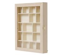 MÉGACRÉA Vitrine en Bois 17 Compartiments 28 x 23 x 4 cm