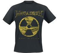 Megadeth Large Rip Nuclear Logo Homme T-Shirt Manches Courtes Noir 100% Coton Regular/Coupe Standard