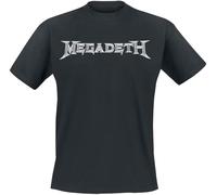 Megadeth Logo Homme T-Shirt Manches Courtes Noir XXL 100% Coton Regular/Coupe Standard