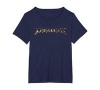 Megadeth - Logo TSTDATD T-Shirt, Femme Grandes Tailles, Bleu Marine, 5X