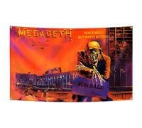 Megadeth Tapisserie murale amusante avec drapeau de la paix, esthétique et durable, motif grotte d'homme, 9,1 x 1,5 m, drapeau pour décoration intérieure et extérieure, dortoir, extérieur, cadeaux de
