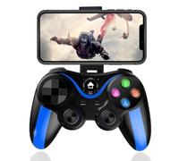 Megadream Manette de jeu sans fil pour iOS/Android | MFi Bluetooth pour iPhone 15&14 Série, pour Samsung, Nokia, OPPO, Google, Direct Play, Ergonomic Design - Bleu+Noir