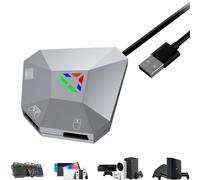 Megadream Pour convertisseur clavier et souris NS-Switch, adaptateur clavier et souris pour PS4/PS3/Xbox One/360, 1 convertisseur Type-C et 3 micro-USB