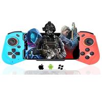 Megadream Wireless Game Controller for iPhone, MFi Mobile Bluetooth Gamepad Joystick for iOS/Android, Compatible with iPhone 14, 13, 12, Samsung Galaxy, Nokia, OPPO, Google, Direct Play (Blue + Red)