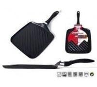 Megafesa Glass - Grill Carré, Diamètre 28 Cm, Noir Cristal