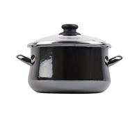 Megafesa Glass - Marmite avec Couvercle, diamètre 24 cm, Noir Cristal