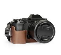 MegaGear Demi-étui en Cuir véritable pour Appareil Photo Fujifilm X-S20 - Sac de Photographie numérique élégant et Protecteur - Noir (Brun)
