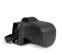 MegaGear Étui en Cuir véritable pour Appareil Photo Fujifilm X-T50 (16-50 mm et 18-55 mm) - Élégant et Protecteur (Noir)