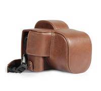 MegaGear Étui pour Appareil Photo en Cuir véritable pour Canon EOS R100 (18-45 mm) - Housse de Protection élégante pour Photographie numérique, Marron, étui pour Appareil Photo