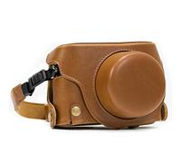 MegaGear Etui souple en Cuir pour, Housse pour Panasonic LUMIX LX100, DMC-LX100 Camera (Brun Clair)