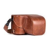 MegaGear Etui souple en cuir pour, Housse pour Sony Alpha A6000 avec 16-50mm (Brun Foncé)