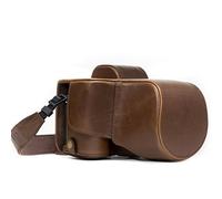 MegaGear Etui Souple en Cuir pour, Housse pour Sony Alpha A7 II, A7R II, et A7S II Appareil Photo Numérique et Objectifs (Marron Foncé)