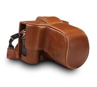 MegaGear MG1551 Fujifilm X-T3 (XF23mm - XF56mm & 18-55mm Lens) Ever Ready Étui de Protection en Cuir Véritable avec Bandoulière - Marron