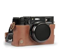 MegaGear Ever Ready Demi-étui en Cuir véritable pour Appareil Photo Compatible avec Fujifilm X100VI (Brun)