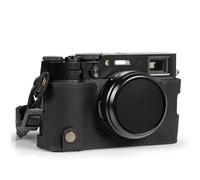 MegaGear Ever Ready Demi-étui en Cuir véritable pour Appareil Photo Compatible avec Fujifilm X100VI (Noir)