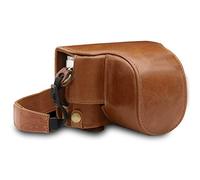 MegaGear MG1606 Leica D-Lux 7 Ever Ready Étui de Protection en Cuir Véritable avec Bandoulière - Marron