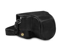 MegaGear MG1605 Leica D-Lux 7 Ever Ready Étui de Protection en Cuir Véritable avec Bandoulière - Noir