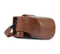 MegaGear Ever Ready Genuine Leather Camera Case Compatible with Fujifilm X-T5 (16-80mm)(Brun)