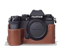 MegaGear Ever Ready MG1962 Demi-étui en Cuir véritable pour Appareil Photo Fujifilm X-S10 Marron