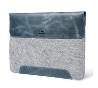 MegaGear Housse en Cuir Véritable et Polaire Compatible avec MacBook Pro 16 (M5, M4, M3, M2, M1) & MacBook Pro 15 - (Bleu Foncé) 15-16 Pouces, 2020-2026