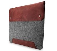 MegaGear Housse MacBook en Cuir Véritable et Polaire pour MacBook Pro et MacBook Air - 14 Pouces - 13 Pouces (M4, M3, M2, M2, M1, Pro, Max) 13,3 Pouces, iPad Pro 12,9 Pouces - Modèles 2020 à 2024