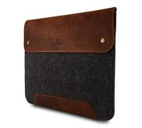 MegaGear Housse MacBook en Cuir Véritable et Polaire pour MacBook Pro et MacBook Air - 16 Pouces - 15 Pouces - 15,5 Pouces (M4, M3, M2, M2, M1, Pro & Max) Modèles 2020 à 2024