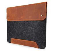 MegaGear Housse MacBook en Cuir Véritable et Polaire pour MacBook Pro et MacBook Air - 16 Pouces - 15 Pouces - 15,5 Pouces (M4, M3, M2, M2, M1, Pro & Max) Modèles 2020 à 2024