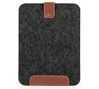 MegaGear Housse Slim en Cuir Véritable et Polaire 15" pour MacBook - Housse Stylée et Protectrice pour MacBook Pro, MacBook Air, et Ordinateurs Portables