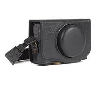 MegaGear MG1176 Canon PowerShot SX740 HS, SX730 HS Ever Ready - Étui de Protection en Cuir avec Bandoulière - Noir