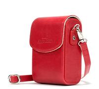 MegaGear MG1214 Étui de Protection en Cuir avec Bandoulière Compatible avec Panasonic Lumix DC-TZ95, DC-TZ90, DMC-LX15, DMC-TZ80, DMC-TZ100 - Rouge