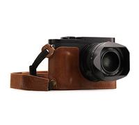 MegaGear MG1401 Leica Q-P, Q (Typ 116) Ever Ready Demi Étui en Cuir Véritable avec Bandoulière - Marron